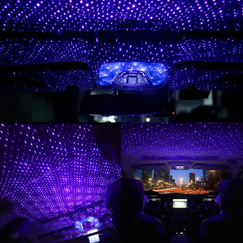 Vista 6 de jeseny Pack-1 USB Proyector de Luz Nocturna de Estrellas, Luces de Techo Interior para Coche, Luces Decorativas Ajustables y Románticas Portátiles
