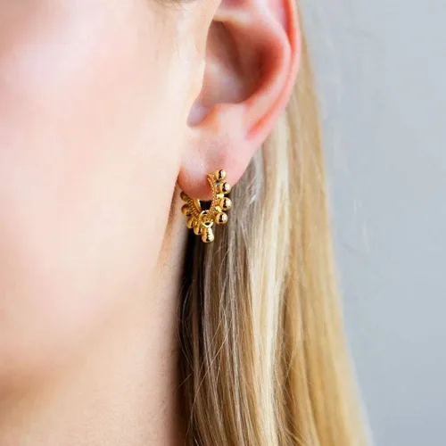 Vista 4 de Aretes Mevecco chapados en oro de 18 quilates, con forma de gota, para mujer