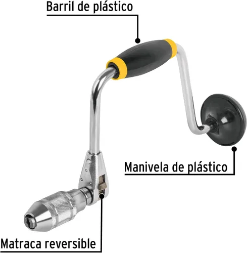 Vista 2 de Berbiquí 12 ', perilla de plástico, Pretul