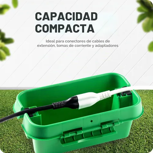 Vista 2 de SOCKiTBOX – La caja de conexión original resistente a la intemperie – Caja de cable de alimentación eléctrica para interiores y exteriores para Verde