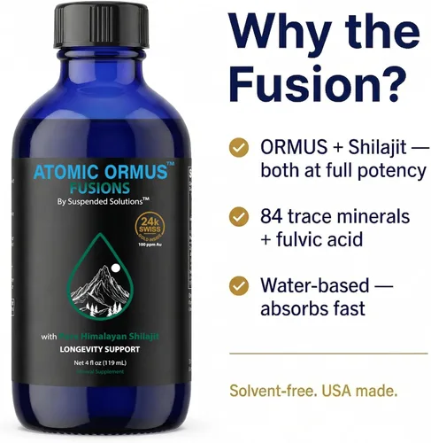 Vista 3 de Atomic ORMUS Fusions Shilajit Monoatómico Gold – Líquido de 4 onzas, ORMUS de oro de 24 quilates + extracto de shilajit 20:1, suplemento de energía