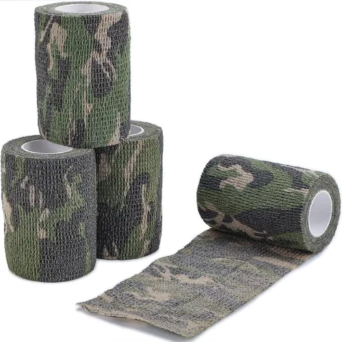 Vista 17 de DROK 4/10 Rollos de Cinta de Camuflaje Autoadhesiva, Vendaje de Camuflaje para Deportes al Aire Libre, Escalada, Camping, 2/3 Pulgadas x 4.5 Metros