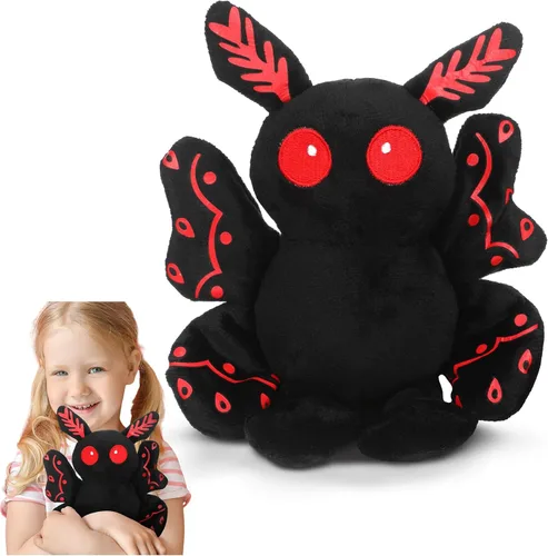 Vista 7 de Jenaai Peluche de Mothman de 13.4 Pulgadas Gótico Espeluznante Animales de Peluche Mothman Decoración Accesorio de Disfraz Espeluznante Suministros