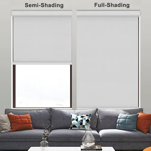 Vista 5 de Changshade Persianas enrollables opacas personalizadas, persianas enrollables con cenefa, oscurecimiento de la habitación, sin cables, con Blanco