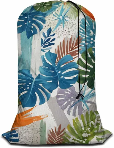 Vista 17 de Swono Bolsa de lavandería extra resistente, diseño de hada de mariposa, diseño de flores de caricaturas, extra resistente, bolsa de ropa sucia