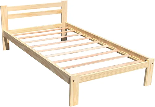 Vista 2 de Amazonas - Cama individual de madera de pino macizo, sin acabar, con soporte de listones, adecuada para niños y niñas, marco de cama de madera, cama
