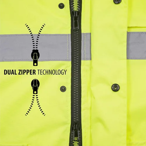 Vista 5 de Jorestech - chamarra ligera para la lluvia, impermeable, ANSI/ISEA 107-2015, clase 3, nivel 2, Amarillo, Extra grande