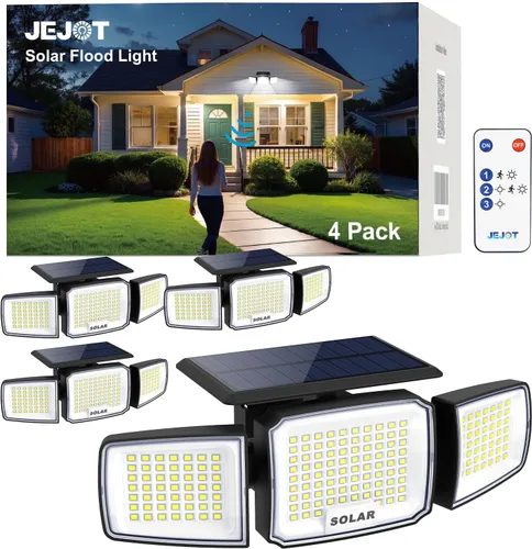 Vista 15 de JEJOT Paquete de 6 luces solares con sensor de movimiento para exteriores, impermeables, 270° de ángulo amplio, 3 modos, luces solares de pared