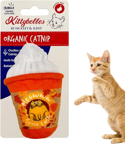 Vista 13 de Huxley & Kent Juguete de peluche para gatos, juguete interactivo de hierba gatera para gatos y gatitos, suave con arrugas y hierba gatera, divertido