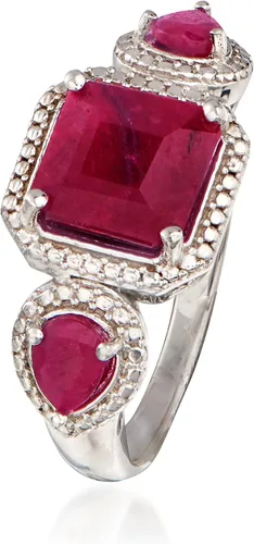 Vista 3 de Ross-Simons 3.40 ct. t.w. Ruby Ring in Sterling Silver
