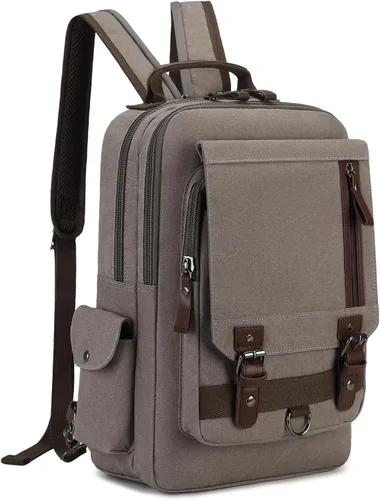 Vista 17 de Mygreen bolsa cruzada de lona, mochila de viaje Verde militar