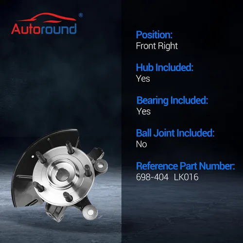 Vista 3 de Autoround 698-404 Conjunto de nudillos de dirección de cubo de rueda delantera derecha compatible con Ford Escape 2001-2012, Mazda Tribute
