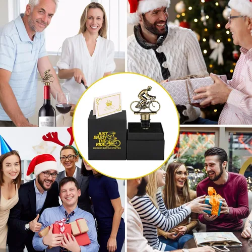 Vista 8 de LKKCHER Tapón de Botella de Vino en Forma de Bicicleta, Lindos Regalos de Vino para Hombres Mujeres, Regalos Vintage de Bicicleta y Ciclismo