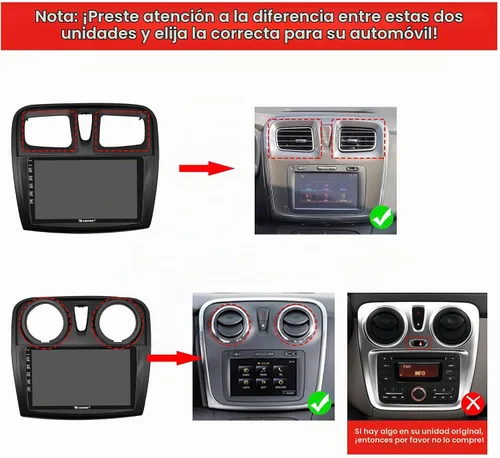 Vista 2 de Para Renault Dacia Sandero Symbol 2013-2021 2G+64G CarPlay Android Navegación Automática Estéreo GPS Radio Reverse Cámara Pantalla 9 "IPS Pantalla