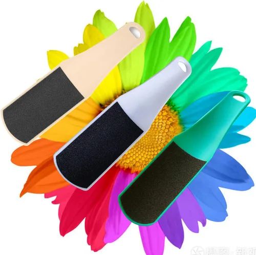 Vista 6 de 3 limas de pie para pedicura, removedor de callos de piel muerta, doble cara, azul, amarillo, verde (forma de U de doble cara, estándar)