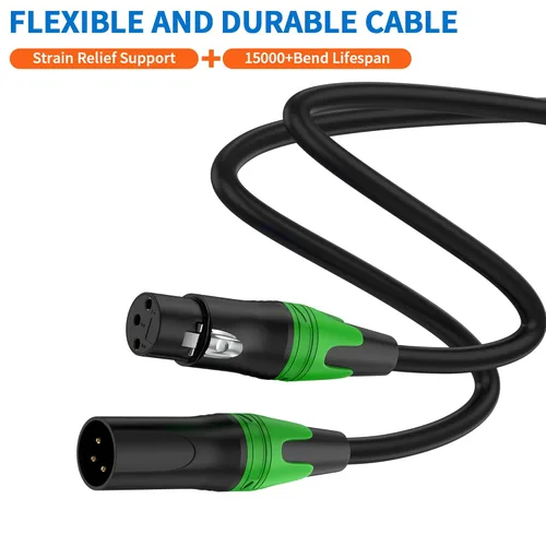 Vista 15 de LanSenSu 1 micrófono divisor XLR Y macho a 2 hembras, XLR hembra de 3 pines a doble XLR macho Y-Splitter Cables de audio de micrófono equilibrado