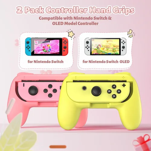 Vista 56 de FASTSNAIL Grips Compatible with Nintendo Switch for Joy Con & OLED Model for Joycon, Wear-resistant Handle Kit Compatible with Joy Cons Controllers