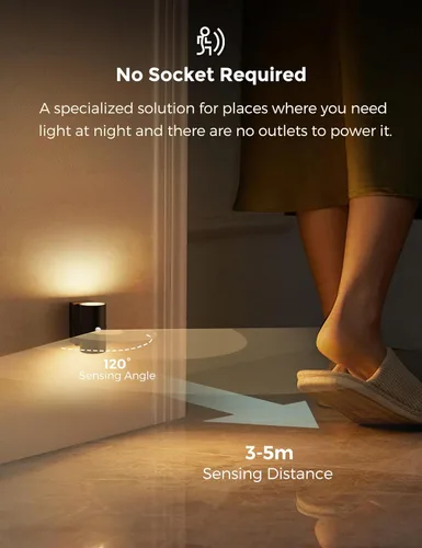 Vista 2 de L LOHAS LED Luz nocturna con sensor de movimiento, luz nocturna recargable