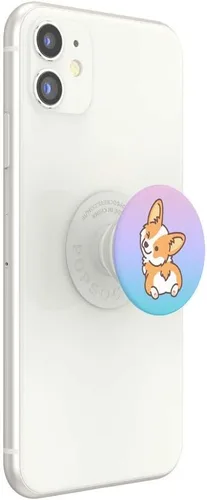 Vista 2 de PopSockets Agarre adhesivo para teléfono, soporte - Cheeky Corgi Corgi descarado