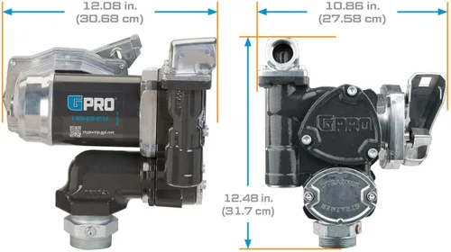 Vista 4 de GPRO - Bomba de transferencia de combustible Serie V25, sólo bomba, 25 GPM, 12 voltios (170000-01)