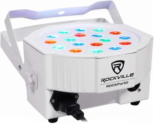 Vista 3 de (2) Rockville LED RGB Par puede lavar paquete de luz: luz de lavado DJ/club/escenario, (1) bolsa de viaje universal, (1) cable de iluminación DMX