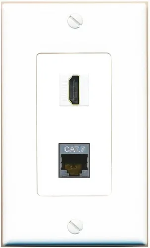 Vista 3 de RiteAV Placa de pared HDMI y Cat7 - 1 cuadrilla [negro/marfil]