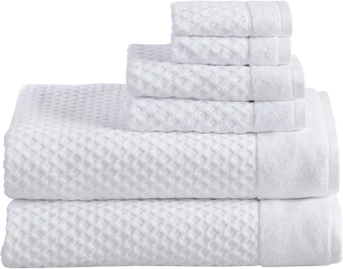 Vista 50 de Great Bay Home - Toallas de mano 100% algodón blanco, 6 toallas de baño suaves para manos, altamente absorbentes y de secado rápido, colección 01