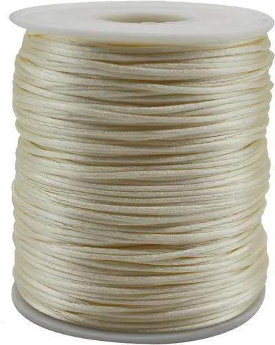 Vista 24 de Cordón de nailon negro de satén de 0.039 in x 109 yardas, cordón de seda satinada para pulseras, collares, fabricación de joyas, nudos chinos