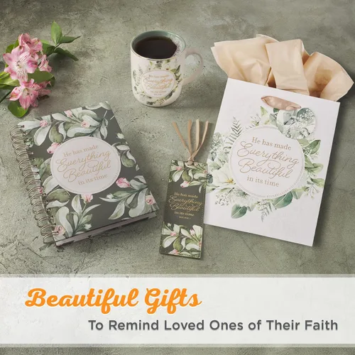 Vista 6 de Christian Art Gifts Taza grande de cerámica inspiradora para café y té con texto en inglés «Everything Beautiful Encouraging Bible Verse»