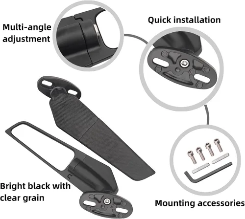 Vista 2 de Espejos retrovisores modificados para motocicleta, espejos laterales giratorios ajustables para Honda CBR125R CBR250R CBR300R CBR500R CBR600F4