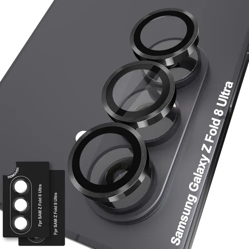 Vista 21 de Orzero Protector de lente de cámara para Samsung Galaxy Z TirFold/Fold 7, [EZ Install] [compatible con fundas] cubierta de lente de anillo de Negro
