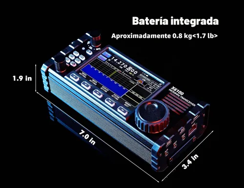Vista 6 de Xiegu X6100 Transceptor HF SDR HF/50MHz Modo Completo Batería Integrada y Sintonizador de Antena Automático