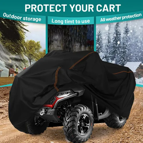 Vista 5 de QYMOTO Cubierta para ATV, Cubierta grande para ATV XL 2-UP, Universal para 4 ruedas Quad Durable Impermeable al Aire Libre Protección Completa