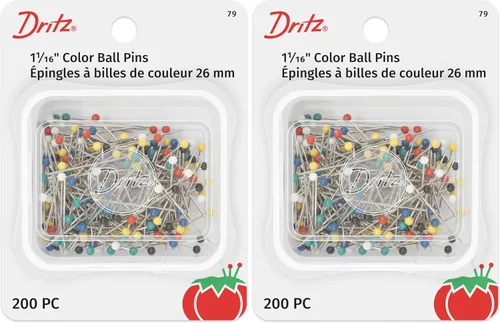 Vista 8 de Dritz 31 pines de bola de color, largos, 1-1/2 pulgadas (75 unidades), el paquete puede variar