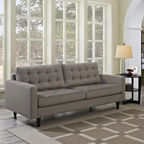 Vista 42 de Modway EEI-1547-DOR Empress Mid-Century - Sofá biplaza tapizado de tela en gris