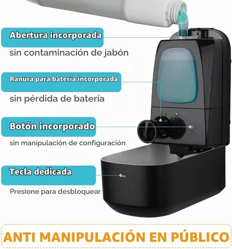 Vista 3 de AIKE Dispensador de jabón automático líquido, capacidad de 33.8 oz
