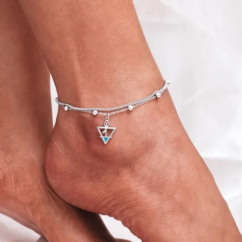Vista 39 de CHIC & ARTSY Tobilleras de plata de ley S925 para mujer, pulsera de tobillo ajustable multicapa para playa, joyería de verano para mujer, de 10 a 11