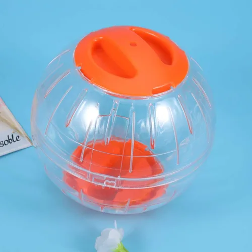 Vista 4 de POPETPOP Pelota de ejercicio para correr de hámster, mini pelota para mascotas pequeñas (naranja)