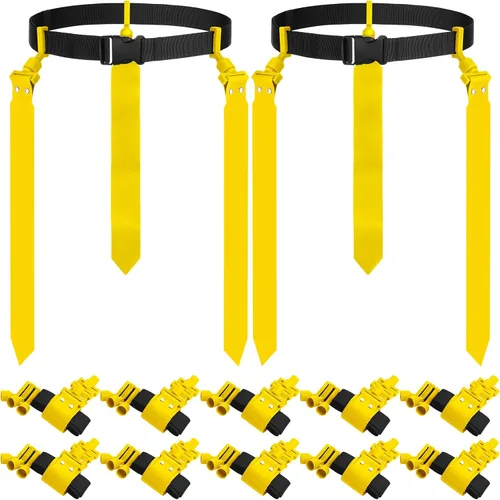 Vista 23 de Hungdao Cinturones y banderas de fútbol para 10/12 jugadores, cinturones de fútbol ajustables para niños, adolescentes, adultos, entrenamiento