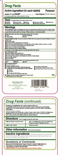Vista 4 de Aspirina pura para bebés de dosis baja de 81 mg para adultos, 100 tabletas de aspirina con recubrimiento entérico para hombres y mujeres, alivio