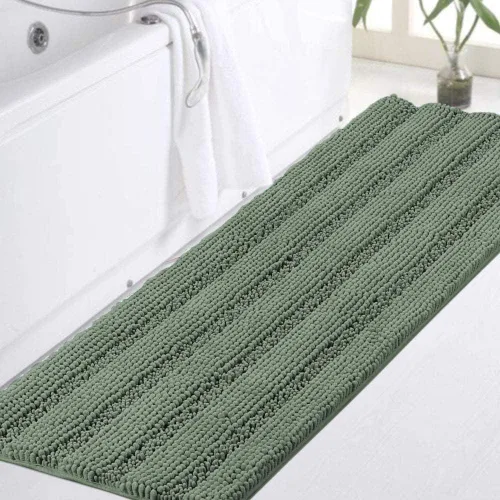 Vista 170 de Turquoize Alfombra de baño de chenilla de lujo para baño, extra absorbente, alfombra de ducha de microfibra antideslizante para baño, alfombra Aqua