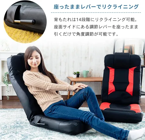 Vista 5 de Iris Plaza GCN-4812 Gaming Floor Chair, Breathable Mesh, Gaming Chair, Breathable, Reclining, Adjustable Head, Storable, Silver