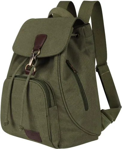 Vista 29 de Mochilas de lona a la moda, bolso casual para compras al aire libre, mochila deportiva, senderismo, viajes, bolsa multiusos, Café, Mochilas