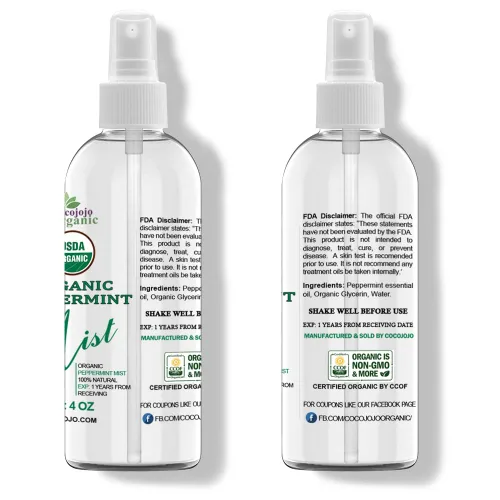 Vista 2 de Dr Joe Lab Bruma de menta orgánica para el cuidado de la piel – Certificado orgánico USDA – Spray facial – Calmante y relajante – Aceite esencial