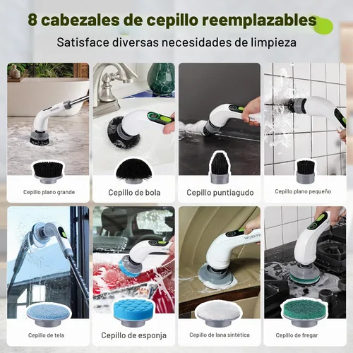 Vista 6 de WORKPRO Limpiador giratorio inalámbrico de 8 V, 8 cabezales de cepillo