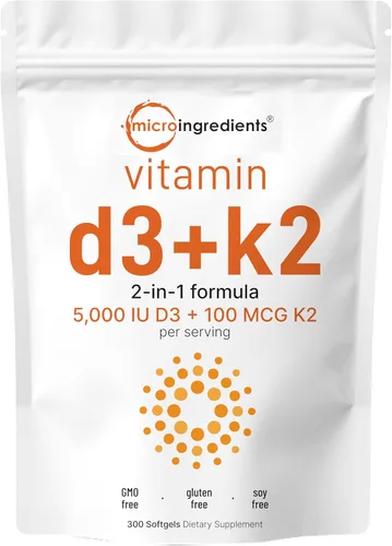 Vista 2 de Micro Ingredients Vitamina D3 5,000iu + K2 100mcg cápsulas blandas y complejo de colágeno múltiple 240 cápsulas paquete de 2 unidades Vitaminas