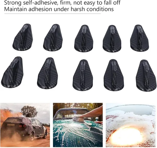 Vista 4 de Fydun Alerón de coche, universal 10 unids/set de generador de vórtice de aire ABS, aletas de tiburón para techo de coche