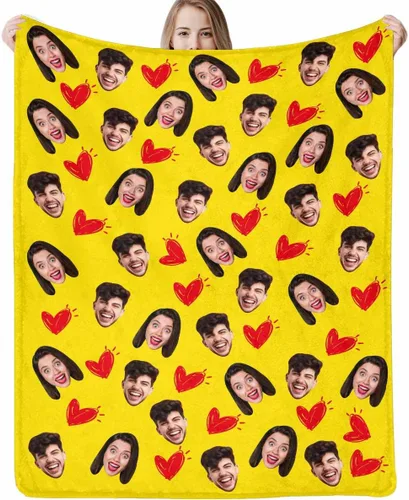 Vista 20 de D-Story Mantas faciales personalizadas, regalo personalizado con fotos para papá, día del padre