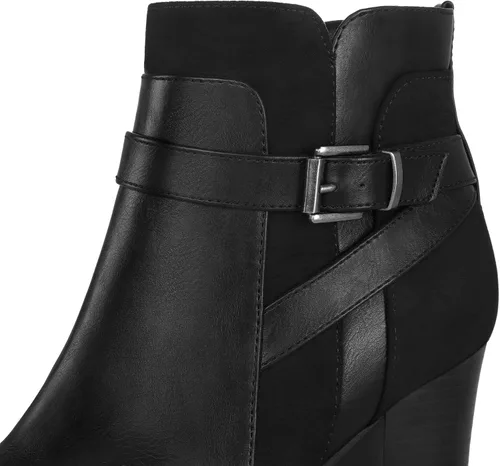Vista 2 de mysoft Botines de mujer con tacón grueso apilado y cremallera