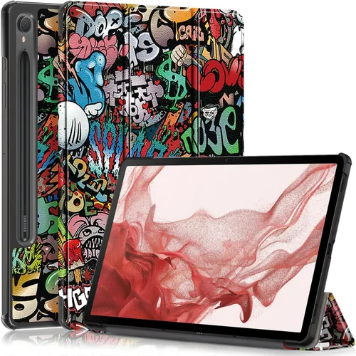 Vista 12 de Funda para Galaxy Tab S9 de 11 pulgadas, versión 2023, ligera, delgada, cubierta de soporte para SM-X710/716B/718U con función de apagado y Negro
